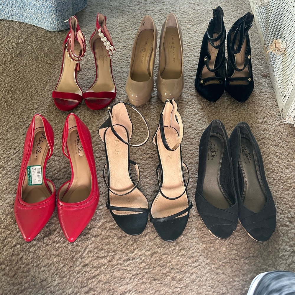 DSW Black Heels Versatile Classic  Style